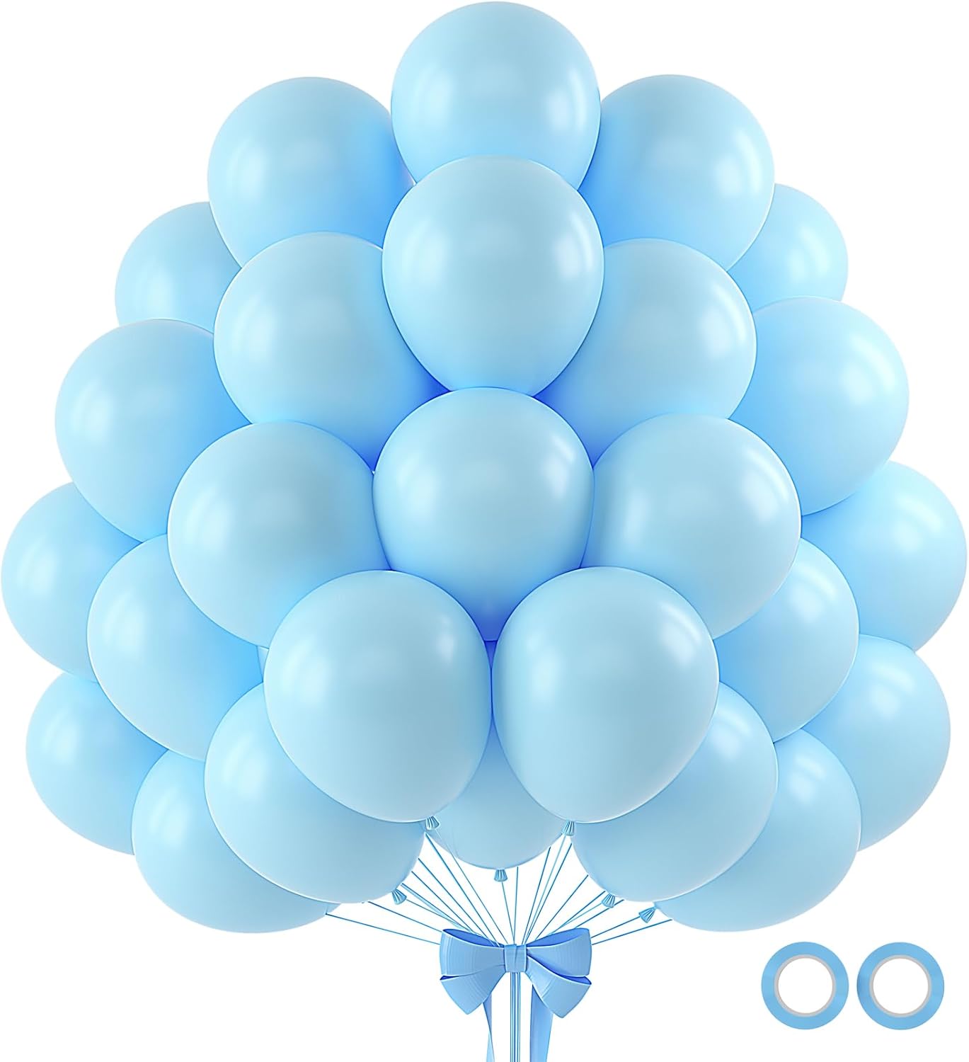 110pcs Pastel Blue Balloons 12 Inch Latex Light Blue Balloon Garland Arch Kit for Birthday Baby Shower Wedding Anniversary Graduation Party Decorations