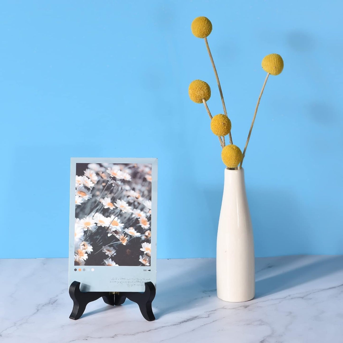 uxcell 7" Easel Plate Holder, Wooden Folding Display Stand Black for Decorative Picture Frame