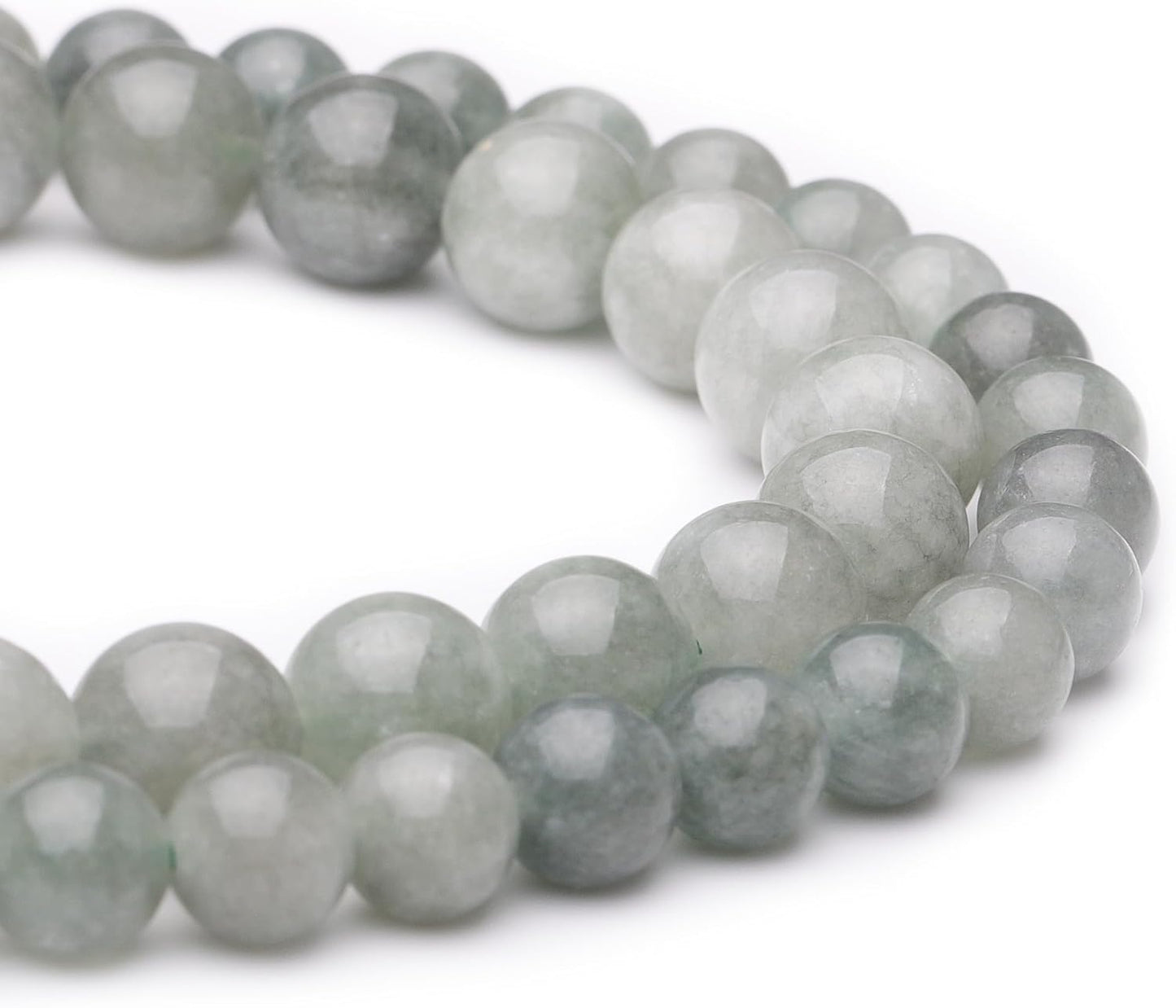10mm Natural Stone Beads for Jewelry Making,Burmese Jade Polished Smooth Round Gemstone Beads for Bracelet Necklace 15 Inch