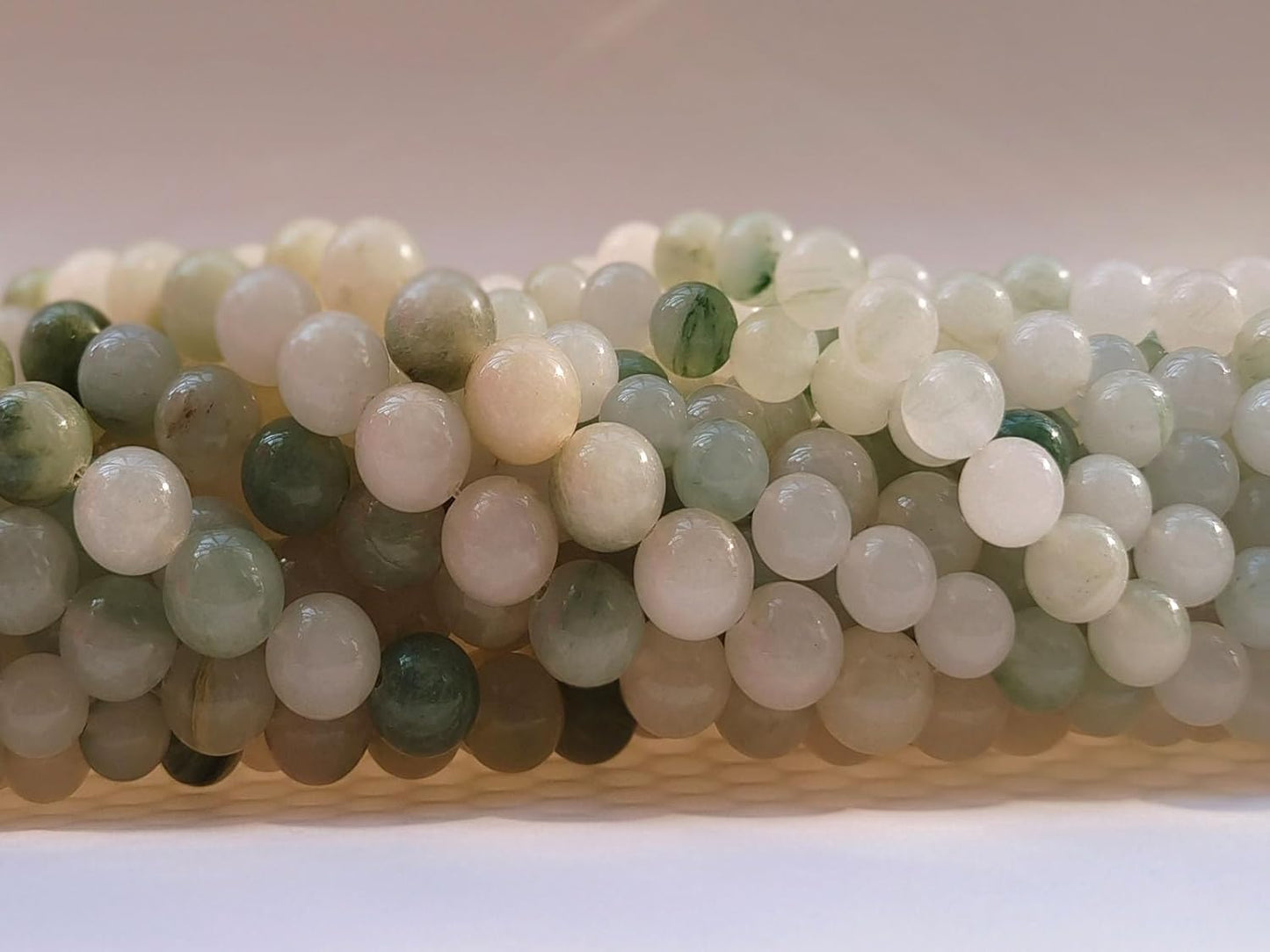 Stone Beads 6mm 140pcs Tiansan Jade Beads Round Loose Gemstones Beads for Bracelet Necklace Jewelry Making (6mm, 60616 Tiansan Jade)