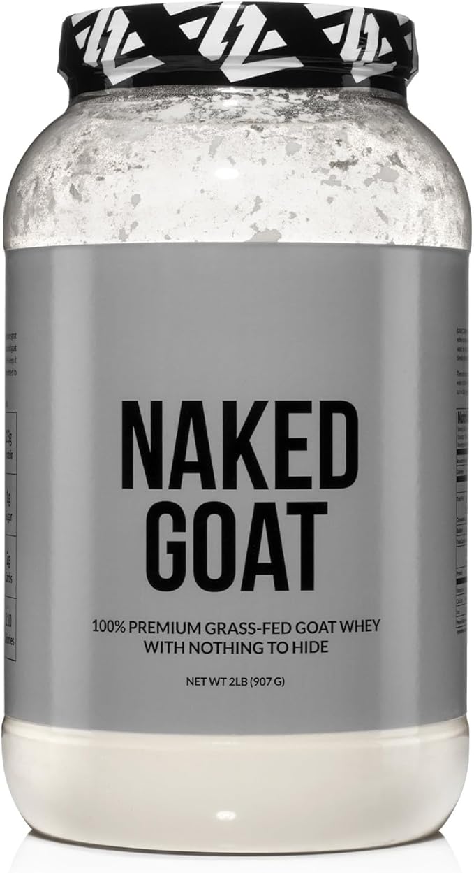 NAKED Goat - Pasture Fed Goat Whey Protein Powder from Small-Herd Wisconsin Dairies, 2Lb Bulk, GMO Free, Soy Free. Easy to Digest - All Natural - 23 Grams of Protein - 30 Servings