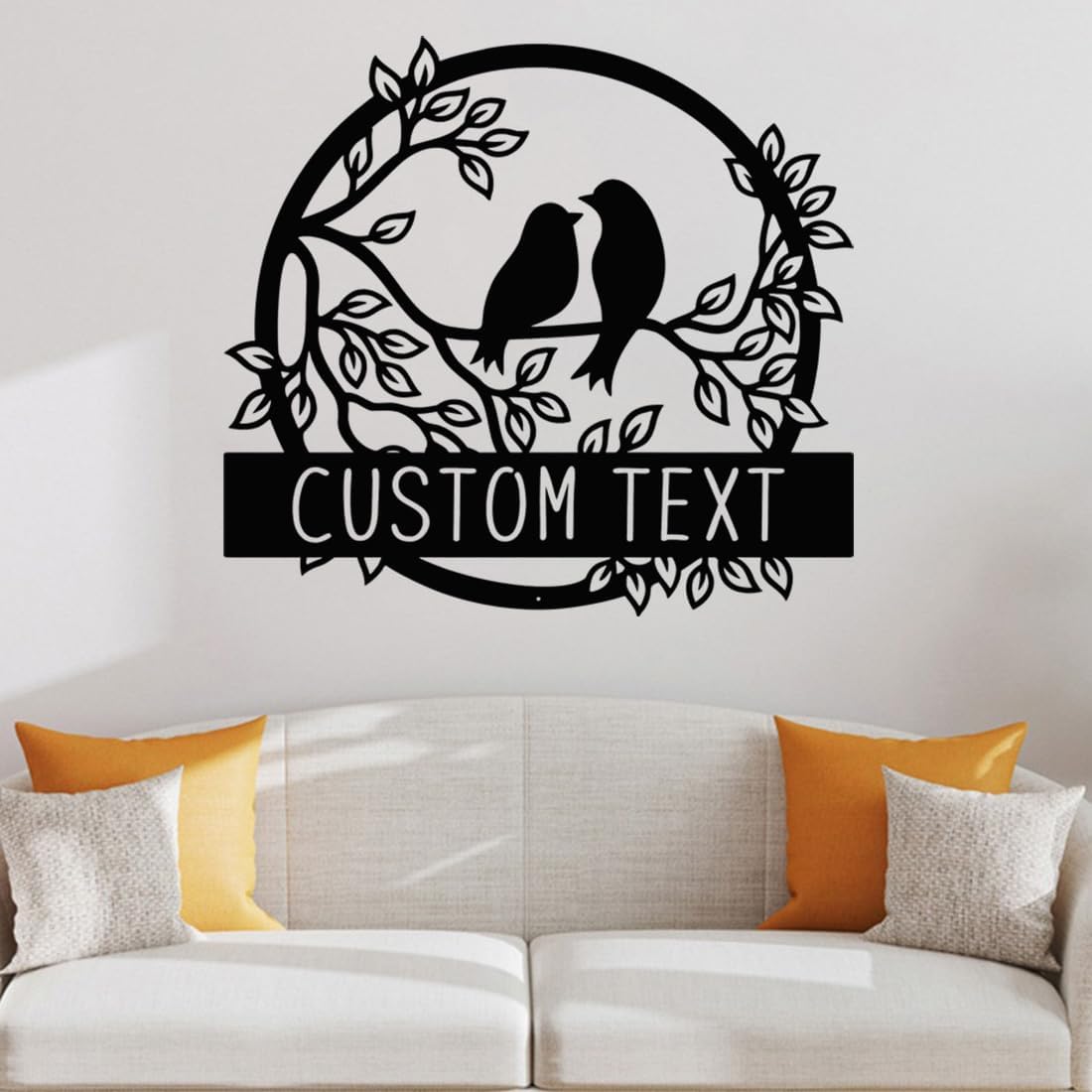 NAZENTI Personalized Metal Sign Love Bird Gift For Couple, Wedding Gift, Family Name Sign, Outdoor Name, Anniversary, Home Decor, Front Door