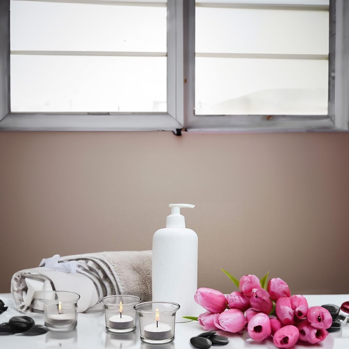 WGV Flare Lip Cylinder Tea Light Votive Candle Holder 2.4" W x 1.75" H, Clear Oyster Glass Cup, Small Accent Decor, 24 Pieces