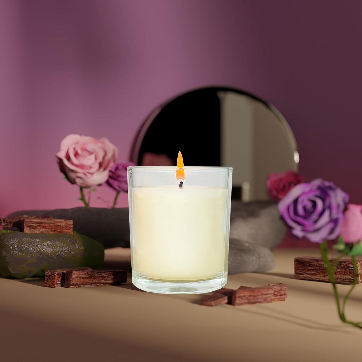 12 Pcs 6 Oz Mini Soy Candles,Lavender Scented Bulk Candle Set,Aromatherapy Candle,Great Stress Relieving Scented Candles for Girls as a Gift for Birthdays, Weddings Party Favors!