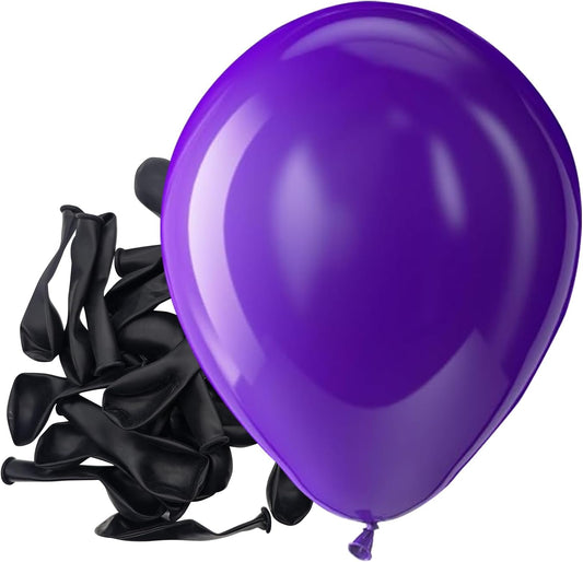 Bezente Dark Purple Latex Party Balloons - 150 Pack 5 inch Matte Small Purple Helium Balloons for Graduation Halloween Wedding Birthday Party Decorations