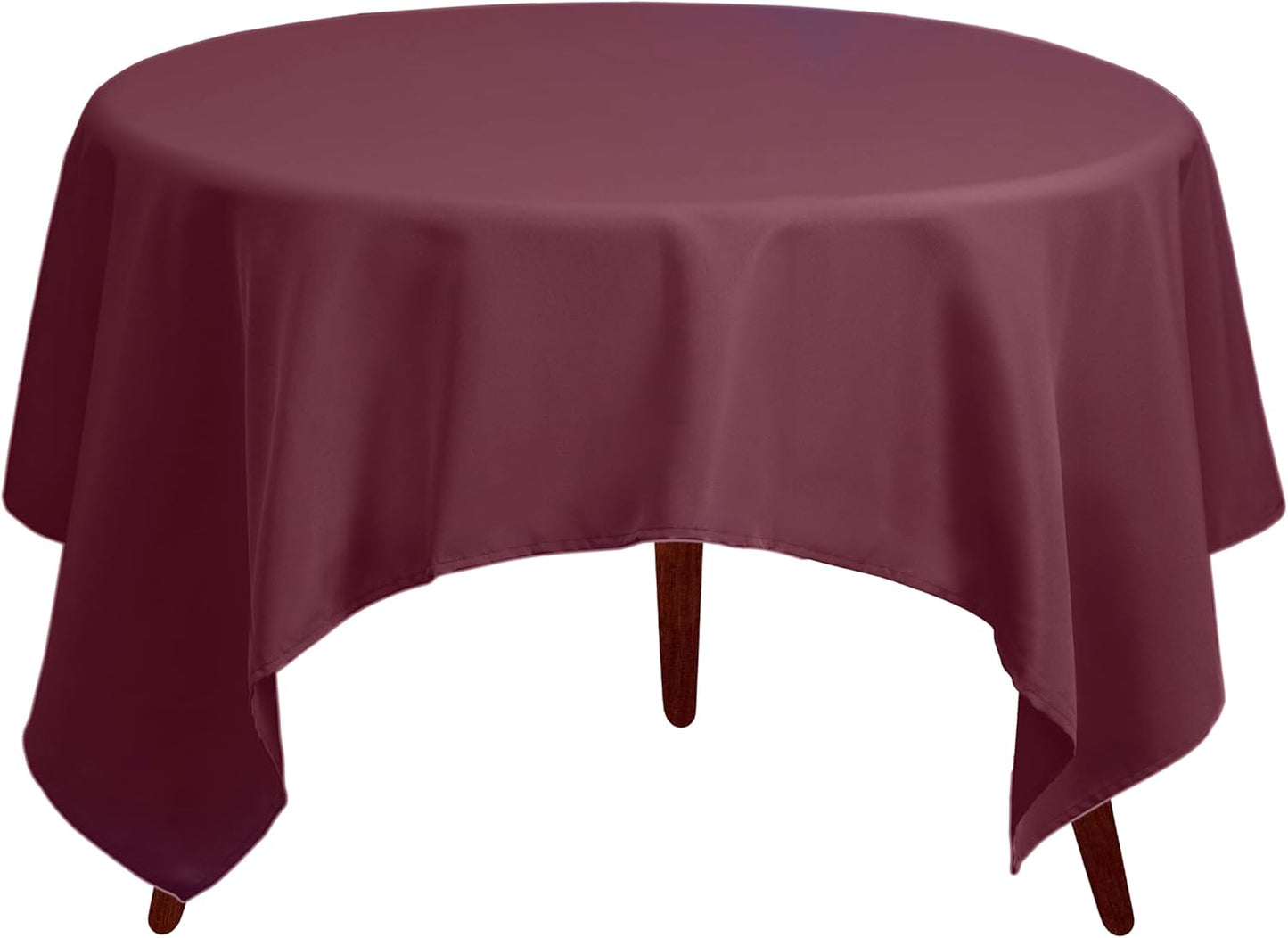 Gee Di Moda Square Tablecloth - 70 x 70 Inch Burgundy Table Cloth for Medium Square or Round Tables - Heavy Duty Washable Fabric - for Buffet Table, Holiday Party, Dinner, Wedding & Baby Shower