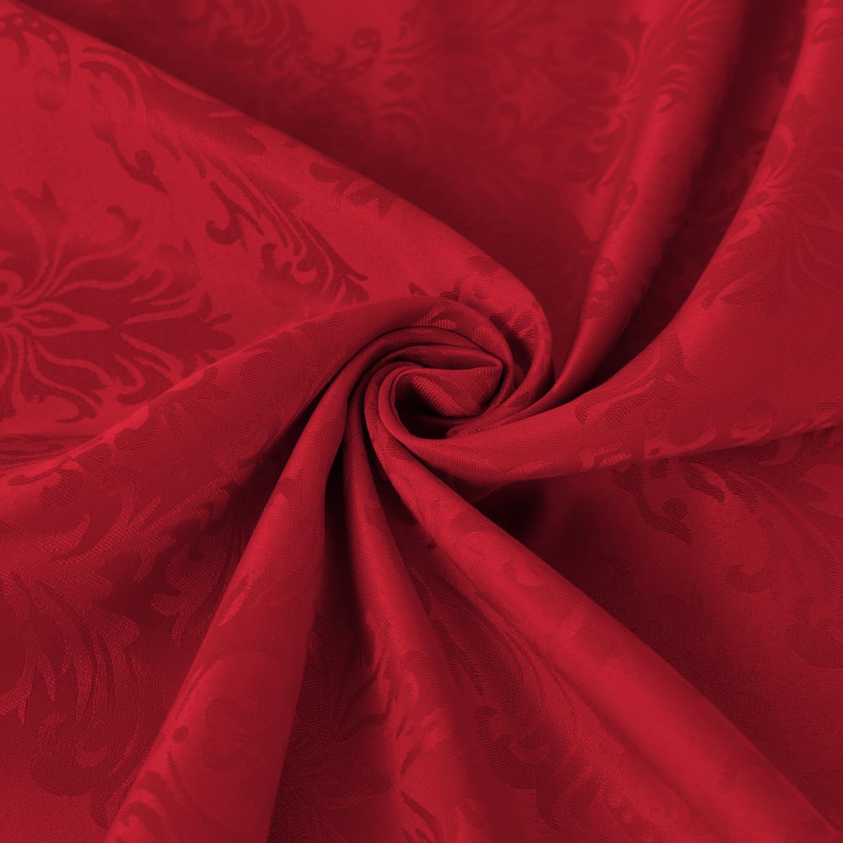 Christmas Red Jacquard Square Napkin, Damask Wrinkle Resistant Soft Polyester Napkins, Fabric Cloth Dinner Napkins for Wedding, Winter, Holiday, Xmas, Parties, Set of 4 (Red, 20X20 Napkin)