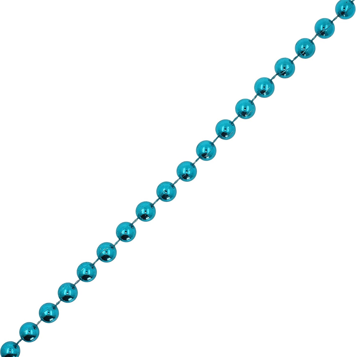 Mandala Crafts 8mm Faux Teal Pearl Beads Roll - 20 Yards Strand of Fake Pearls Chain Garlands Spool String for Christmas Tree, Wedding, Party, Vases, DIY Decoration