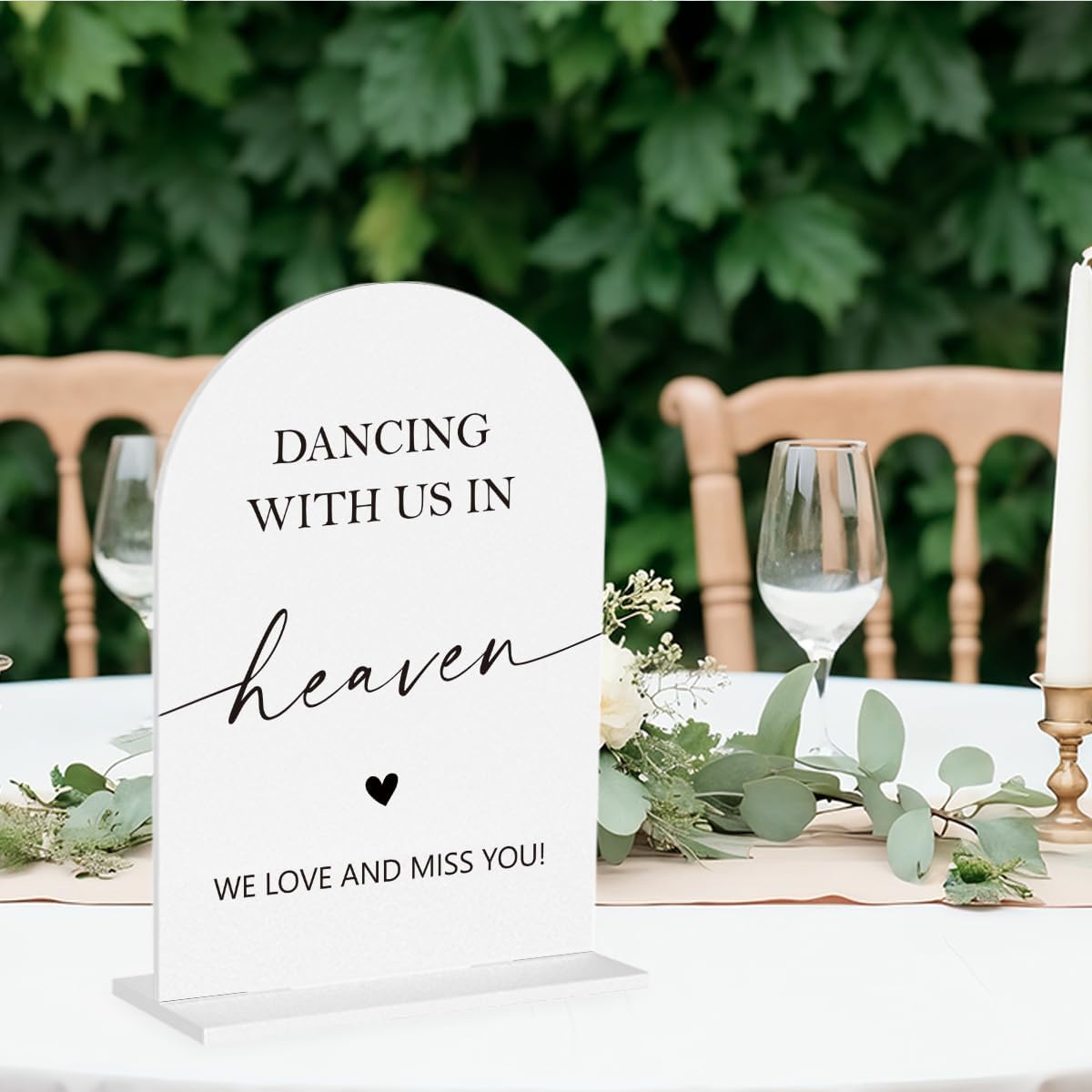 In Loving Memory Wedding Sign, Dancing With Us In Heaven Sign Wedding Engagement Bridal Shower Reception Event Party Table Desk Acrylic Decor