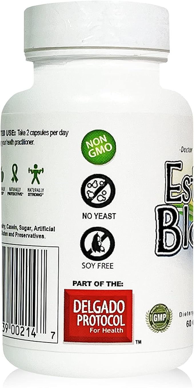 EstroBlock Estrogen Balance Supplement - Maintain Clear Skin, Body Defenses for Women & Men - Delgado Protocol - Original Formula w/No Crystalline DIM Against Dysfunction - 60 Capsules