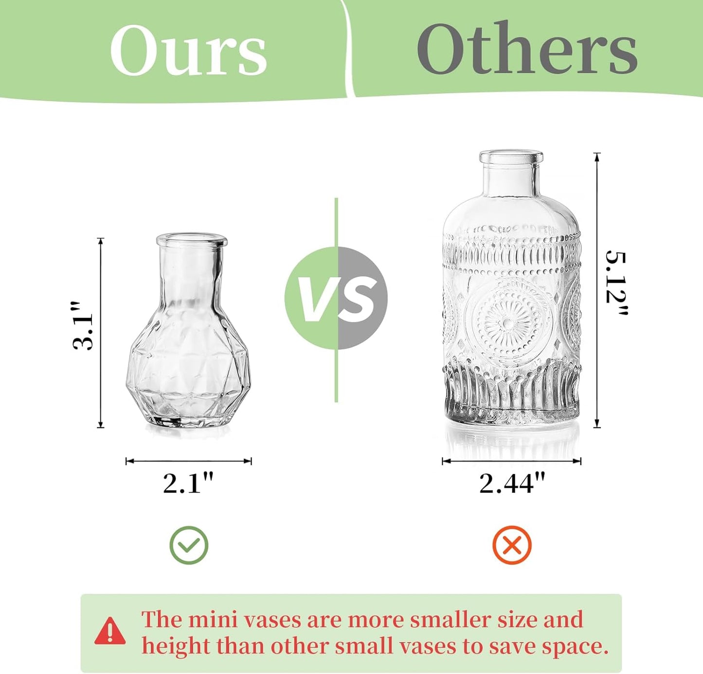 Glasseam Small Bud Vases for Centerpieces: 20PCS Mini Clear Glass Vase Set for Flowers Decor Wedding Party Baby Shower Dining Table Decorations Centerpiece