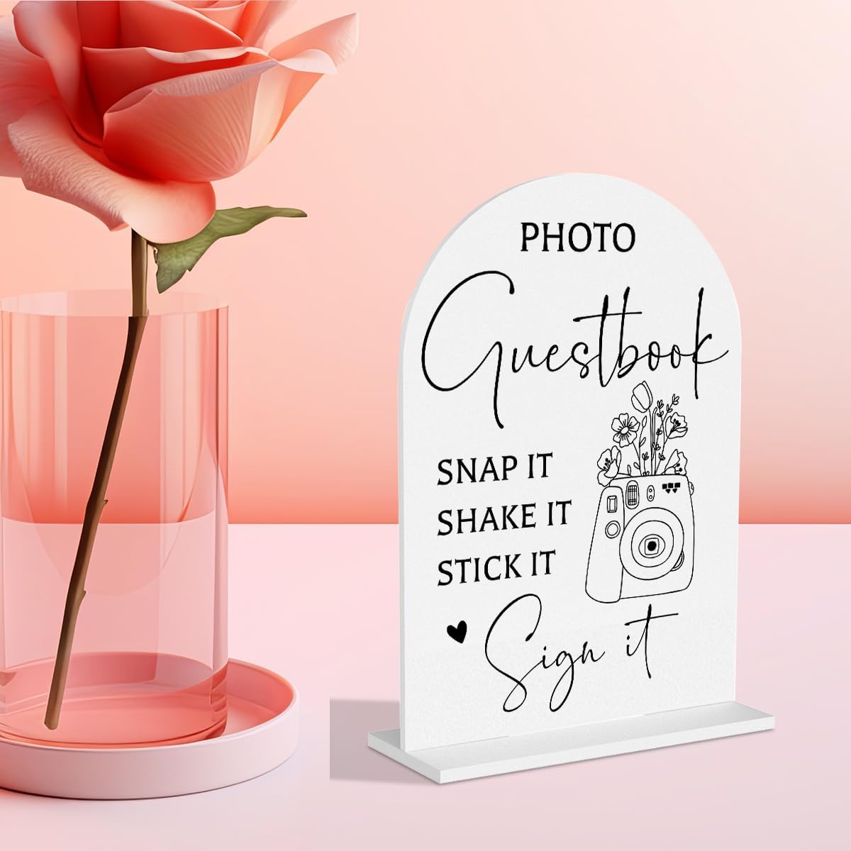 Guest Book Wedding Reception, Wedding Signs White Acrylic Table Sign for Marriage Parties Anniversaries Reception Cafe Hotel Party Bar Business Event