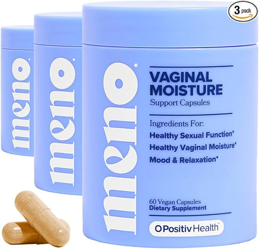 O Positiv MENO Vaginal Moisture Support Capsules – OBGYN-Formulated to Support Healthy Vaginal Moisture, Mood & Relaxation – Hormone-Free with Maca & Fenugreek Seed – 30 Servings (Pack of 3)