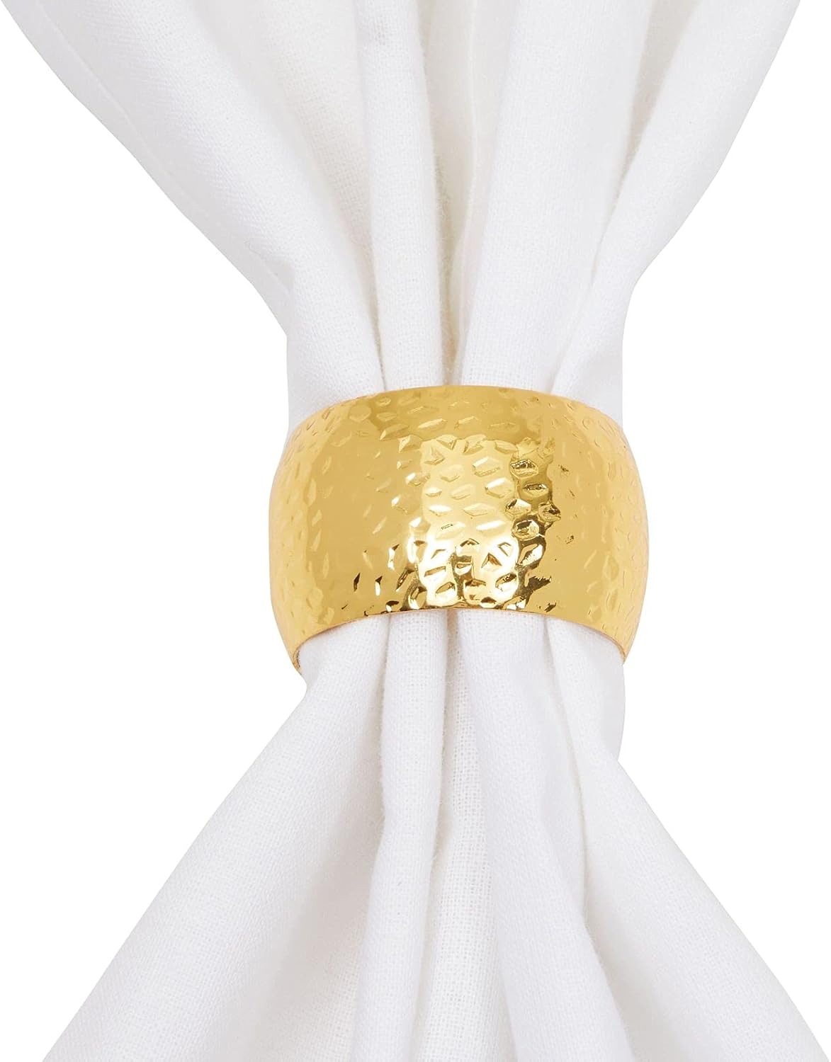 Farmlyn Creek Gold Napkin Ring Set of 12 for Weddings & Events - 1.8 x 1.8 in Zinc Metal Round - Reusable Zinc Design
