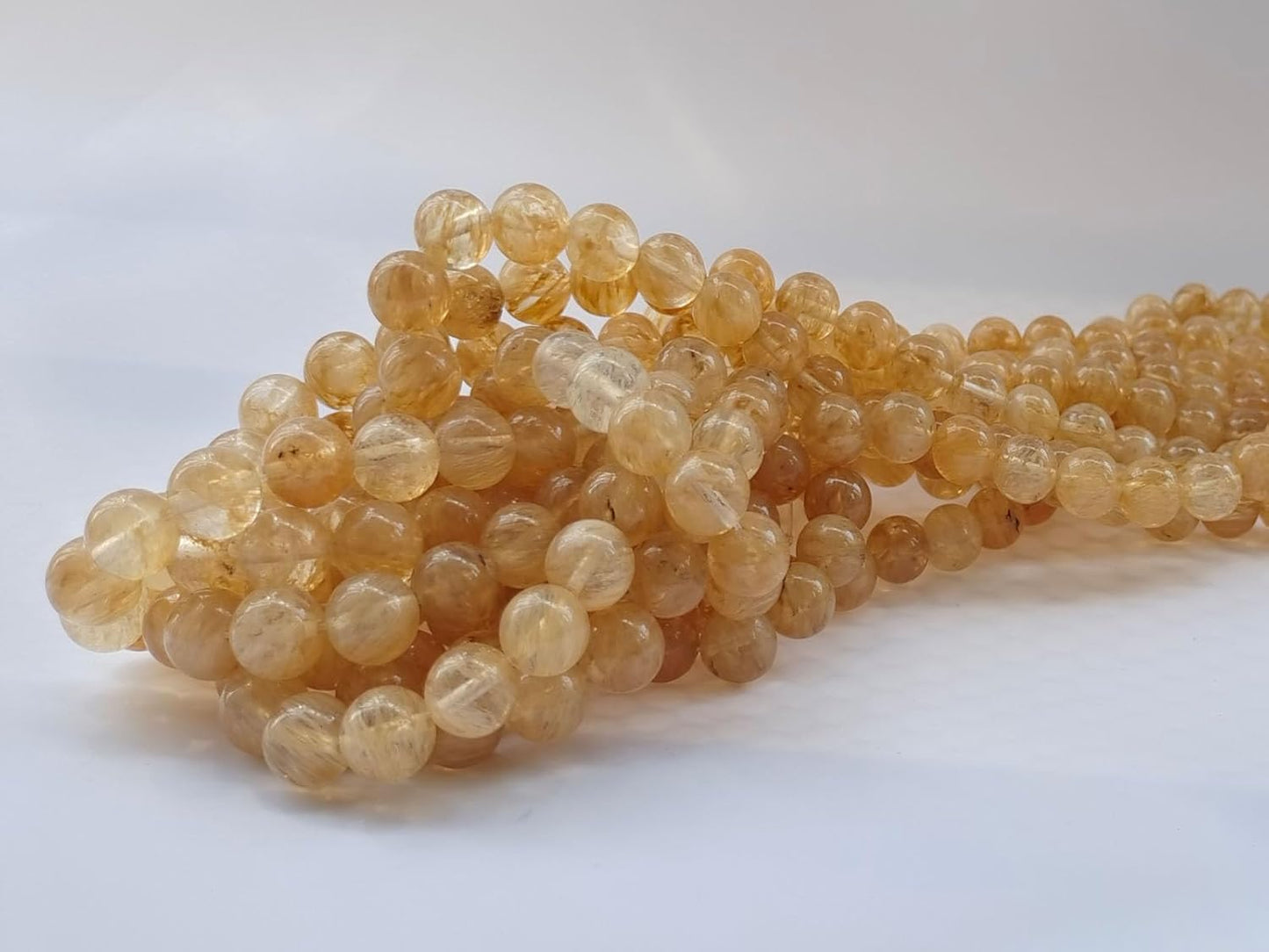 Stone Beads 8mm 100pcs Tea Watermelon Quartz Beads Round Loose Gemstones Beads for Bracelet Necklace Jewelry Making (8mm, 60823 Tea Watermelon Quartz)