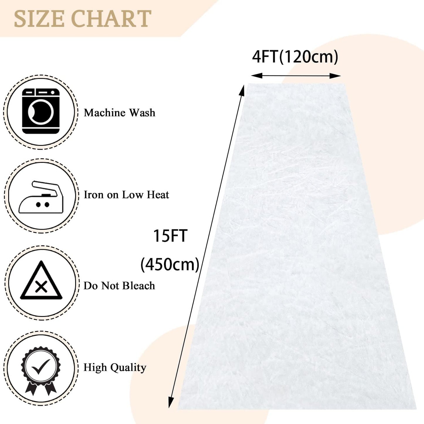MODFUNS White Aisle Runner for Wedding Ceremony 4Ftx15Ft Wedding Rustic Aisle Runners Outdoor Wedding Decorations Aisle Runner Bridal Shower Aisle Floor Runner Velvet Aisle Runner Rug Prom Runway