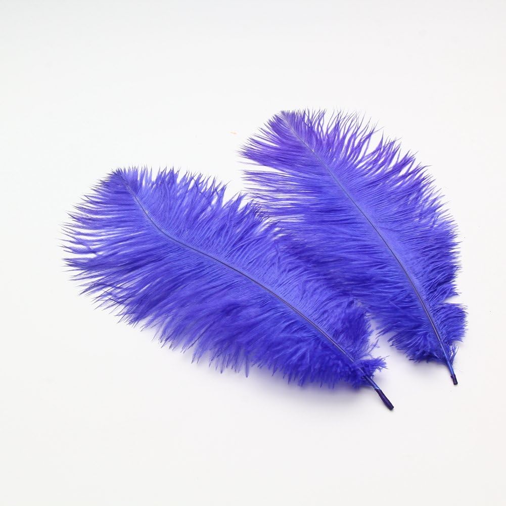 Sowder 6-8inch(15-20cm) Ostrich Feathers Plume for Wedding Centerpieces Home Decoration Pack of 10pcs(Royal Blue)