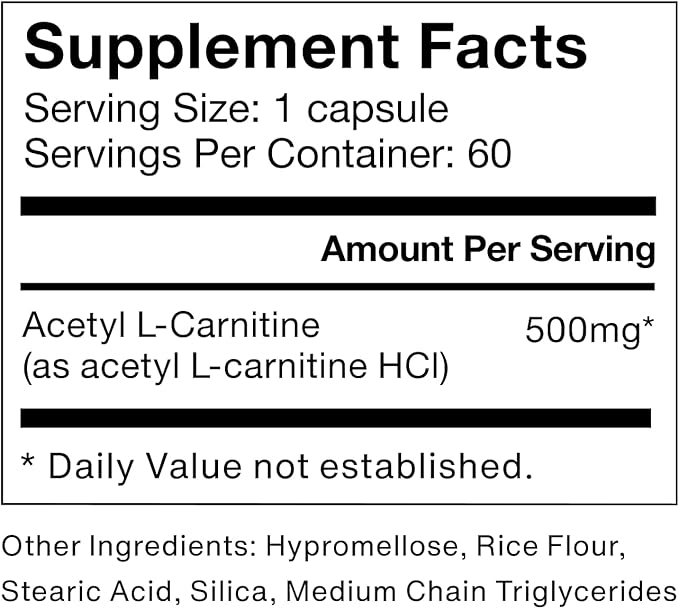 Momentous Acetyl-Carnitine - NSF Certified for Sport - 60 Servings