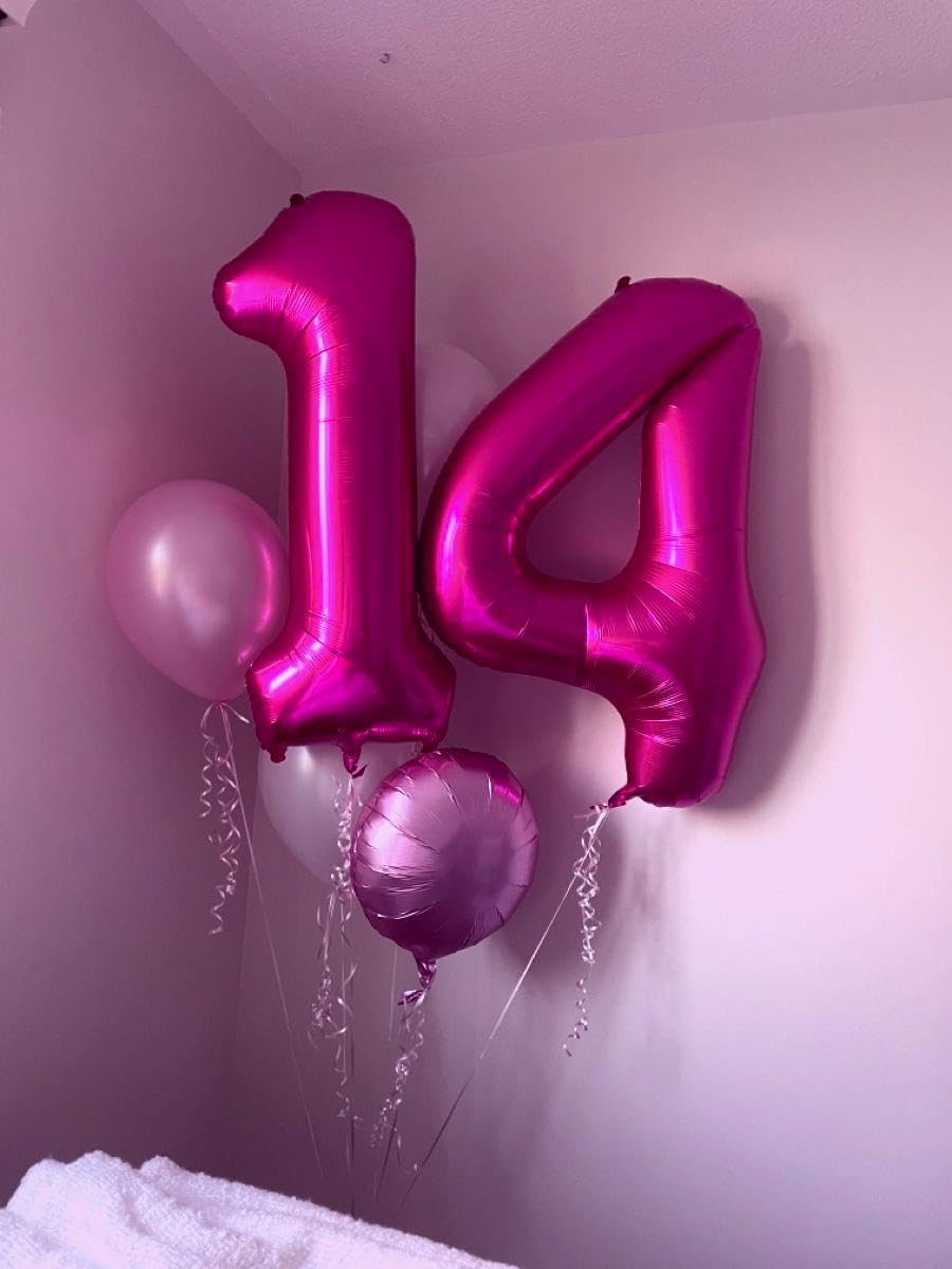 40 Inch Big Rosy Purple 9 Balloon Number, Jumbo Giant Happy 9th 19 29 39 49 99 Birthday Party Decorations,Rosy Purple Large Nine Mylar Foil Anniversary Birthday Party Engagement Decorations