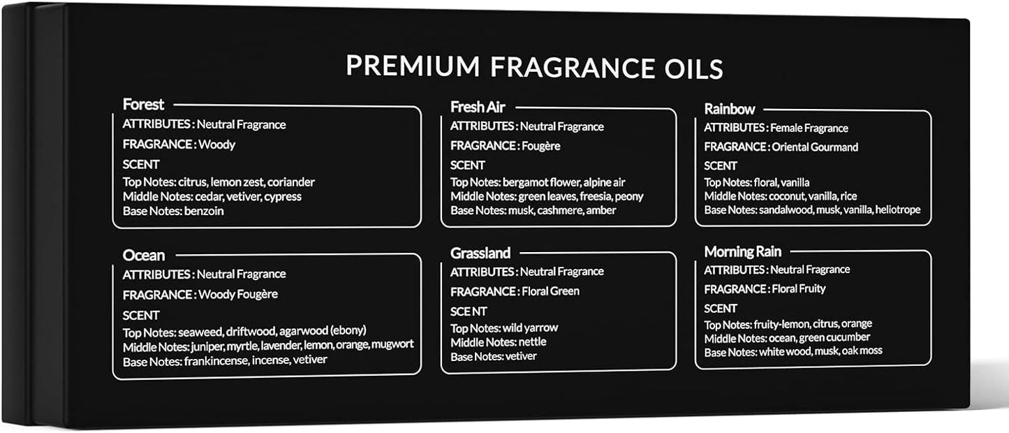 HIQILI Nature Fragrance Oil 6x10ml, Scented Oil for Candle Scents Soap Making & Diffuser, Essential Oils Set for Soy Candles Slime Home Car Aromatherapy, for Men Women Halloween Thanksgiving