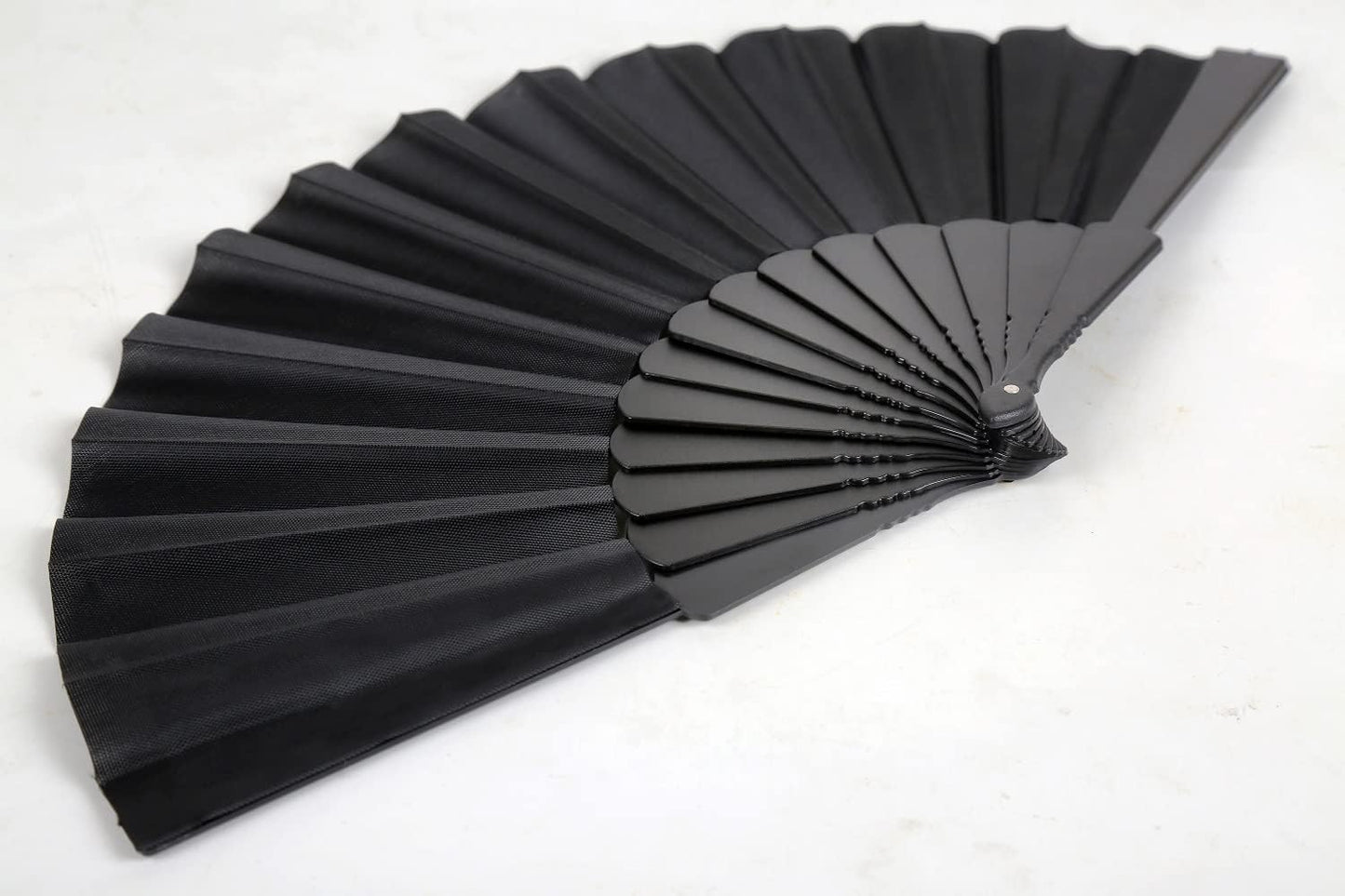 HUNANBANG 1 Dozen 12 Pieces Folding Hand Fans Church Wedding Gift, Party Favors, DIY Decoration Gift Size9 Wholesale 12pack (Black)
