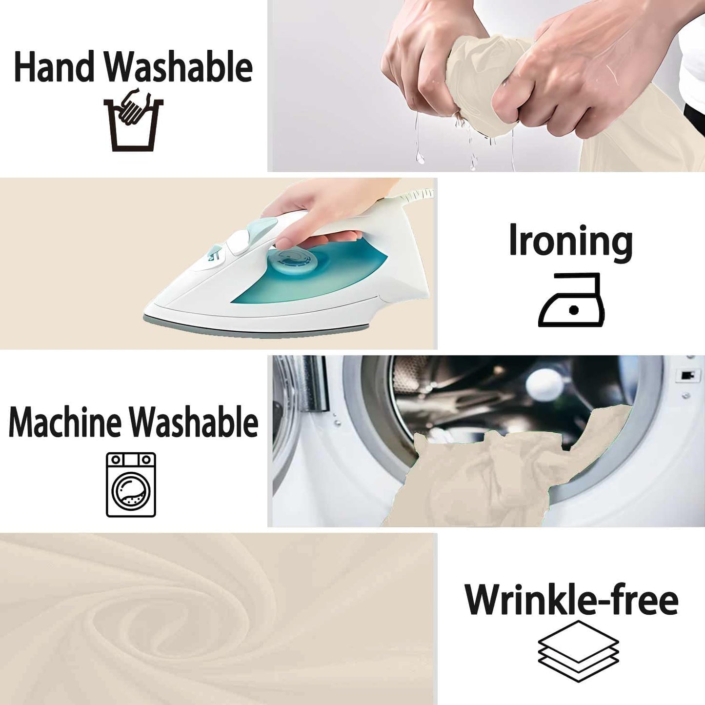 Cream Photography Backdrop for Photoshoot, Photo Backdrop Curtain, Perfect Cream Backdrops for Party Portrait Photoshoots Video Studio 10FTx10FT