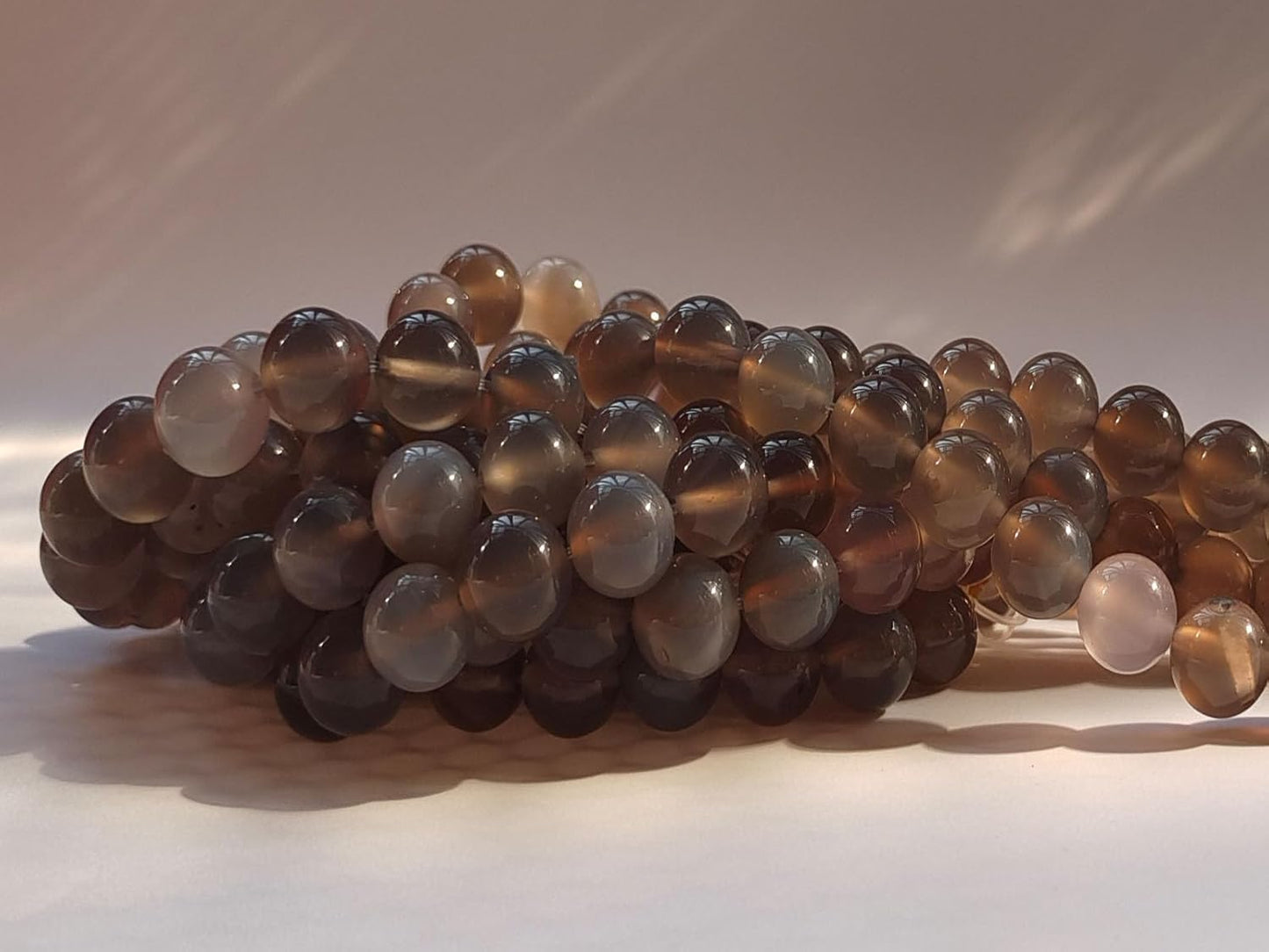 Stone Beads 10mm 60pcs Grey Agate Beads Round Loose Gemstones Beads for Bracelet Necklace Jewelry Making (10mm, 61020 Grey Agate)