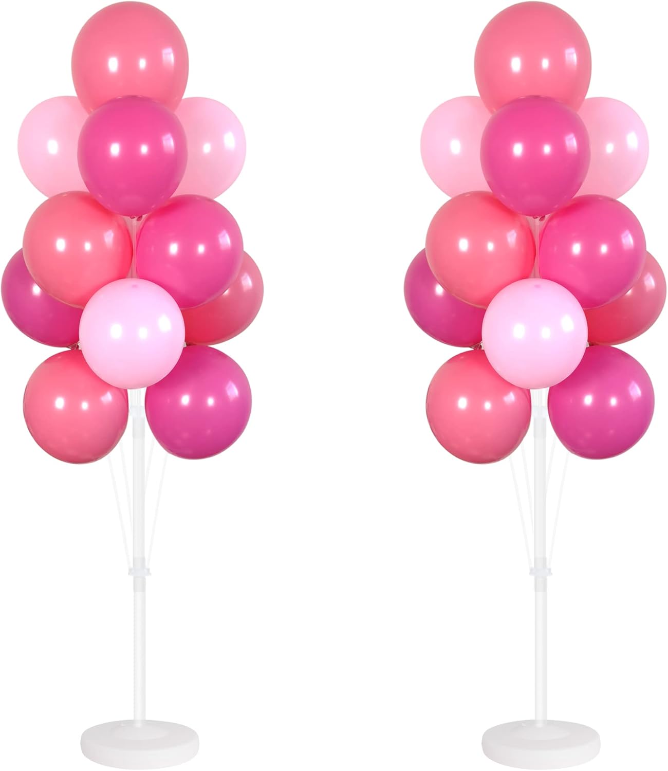 Balloon Column Kit Set of 2 With Balloons Included - Balloon Tower with Stand, Base, and Pole,Backdrop Decoration for Wedding, Baby Shower, Birthday Party, or Bachelorette Parties (Pink)