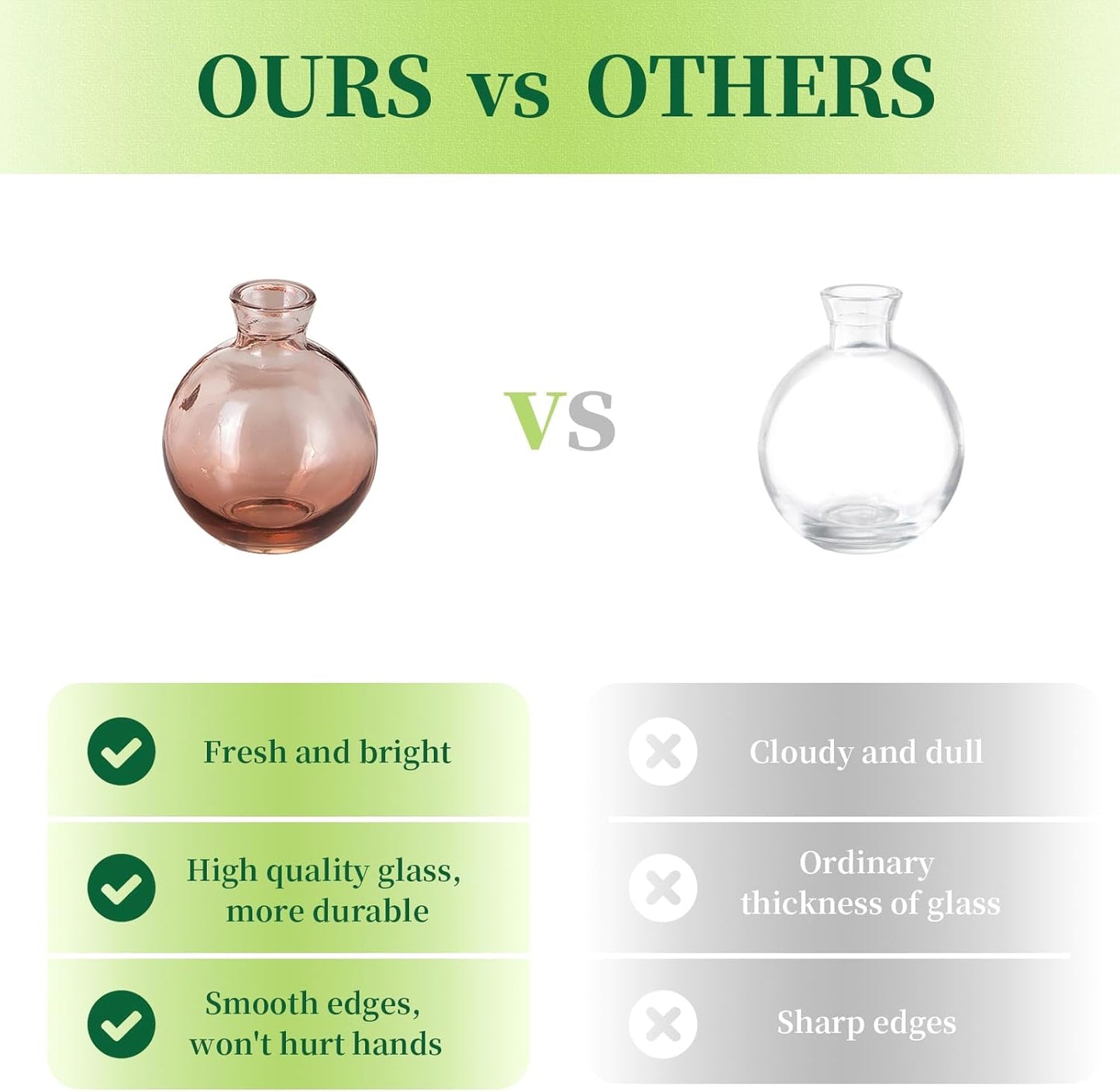 Hewory Glass Bud Vases for Centerpieces: Set of 12 Cute Pink Small Vases Handmade, Mini Flower Vase for Floral Arrangement, Tiny Decorations for Home Office Wedding Reception Party Events Table Decor