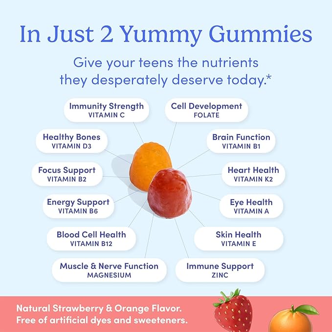 FIRST DAY Teens Wellness Bundle with Multivitamins, Tribiotics & Calming Magnesium Gummies – Supports Nutrition, Immune & Digestive Health, Balanced Mood & Energy – 30 Day Supply