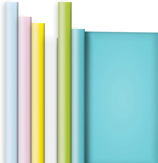 Jillson Roberts 6 Roll-Count All-Occasion Solid Color Gift Wrap Available in 10 Different Assortments, Pretty Pastels