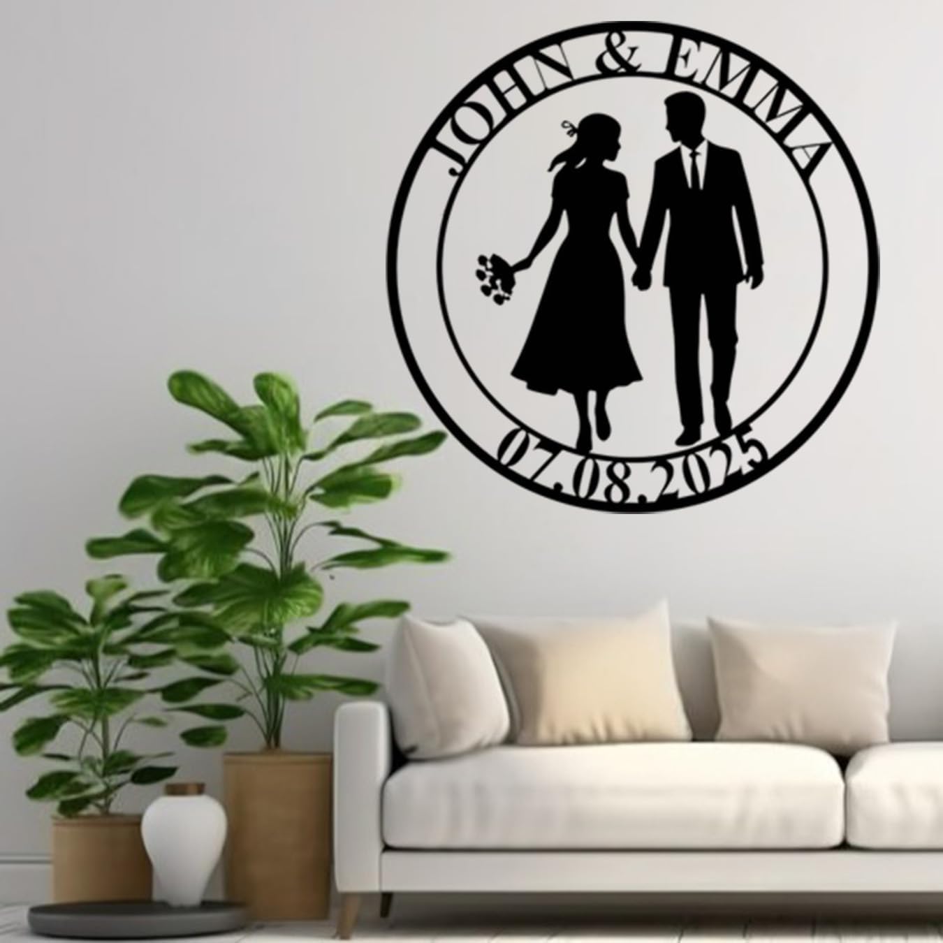 NAZENTI Personalized Metal Sign Gift, Wedding Gift, Family Name Sign, Outdoor Name, Anniversary, Home Decor, Front Door