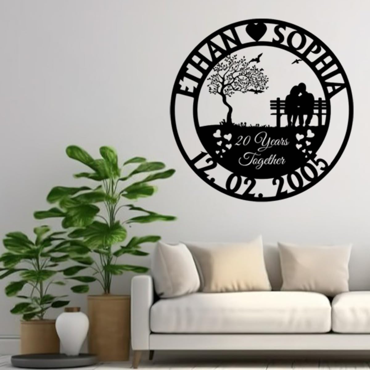 NAZENTI Personalized Metal Sign Wedding Gift, Wedding Gift, Family Name Sign, Outdoor Name, Anniversary, Home Décor