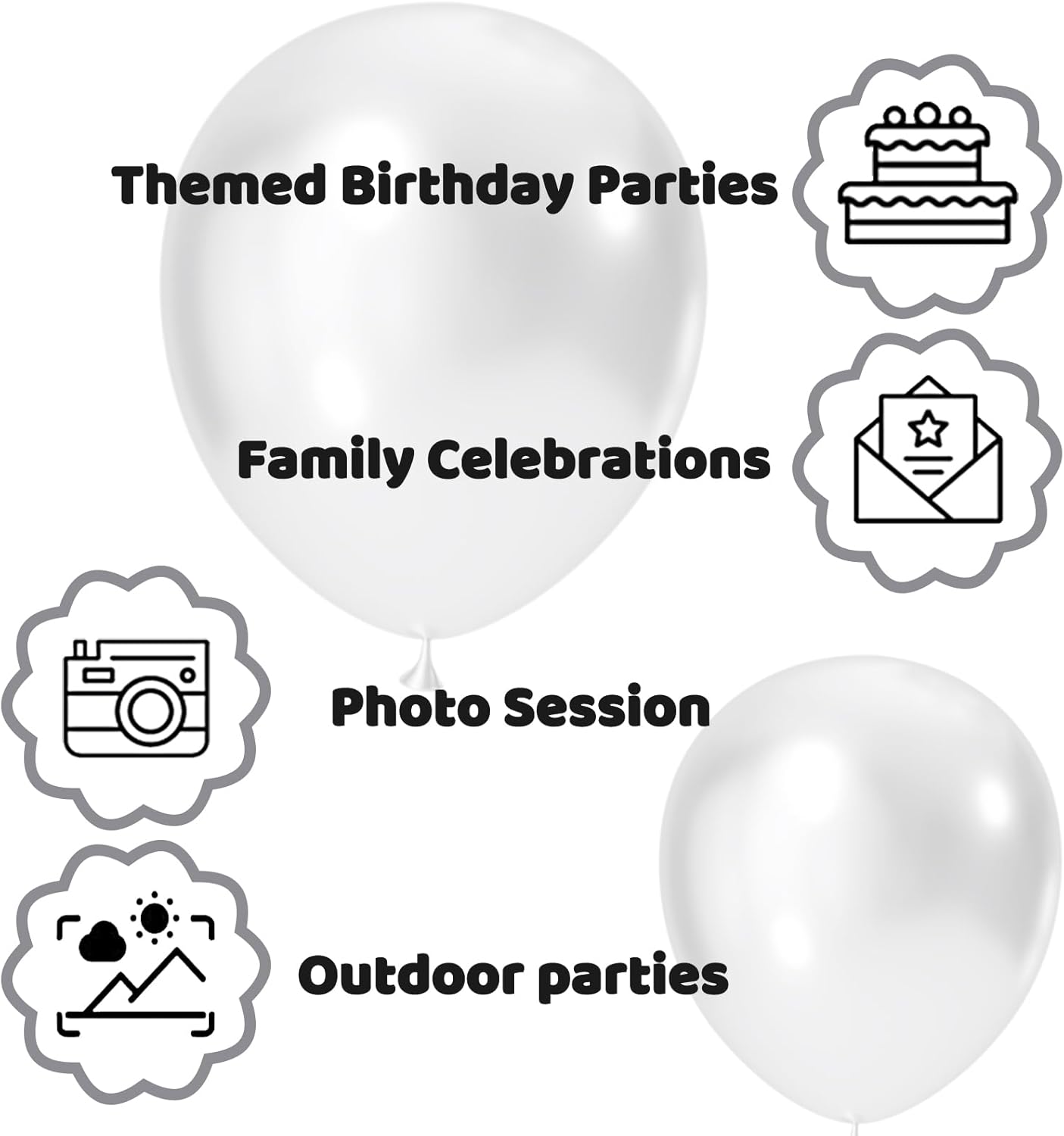 110pcs Metallic silver Balloons, Metallic silver Latex Balloons 12 inch, silver Balloon for Birthday Party Baby Shower Wedding(with 2 Ribbons).