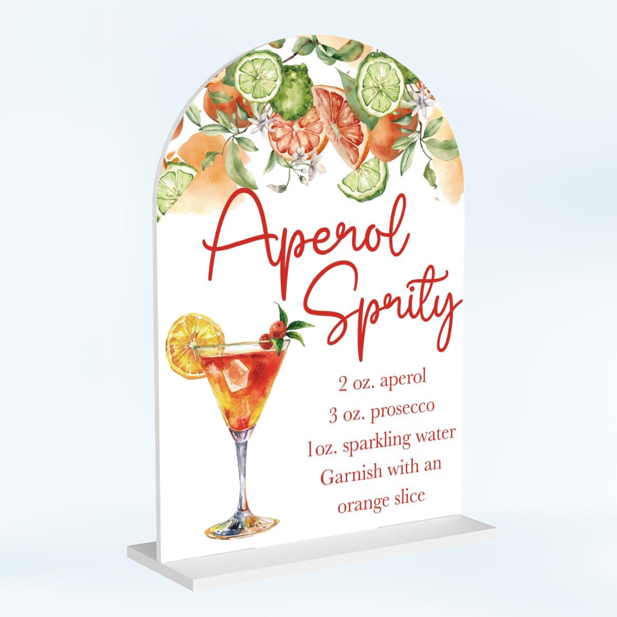 Aperol Spritz Decor Sign for Wedding Acrylic Arch Wedding Bridal Shower Baby Shower Welcome Table Signs for Ceremony and Reception Decor Aperol Spritz Party Decorations Gift 7 x 5 Inches