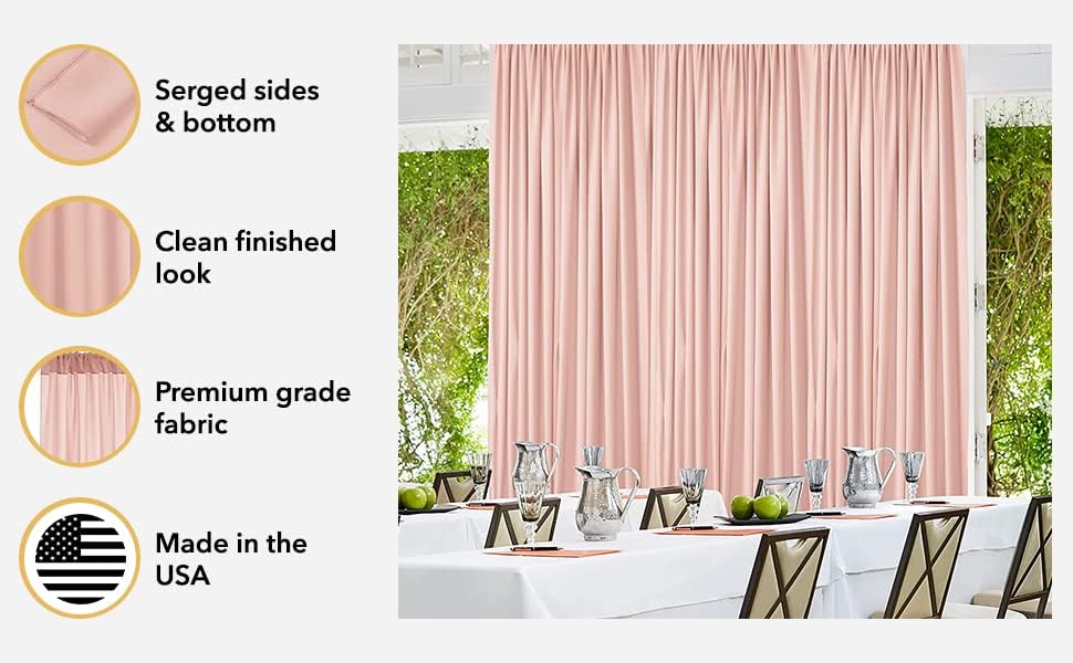AK TRADING CO. 10 feet Wide x 12 feet Long IFR Polyester Backdrop Drapes Curtains Panels with Rod Pockets - Wedding Ceremony Party Home Window Decorations - SAGE Green