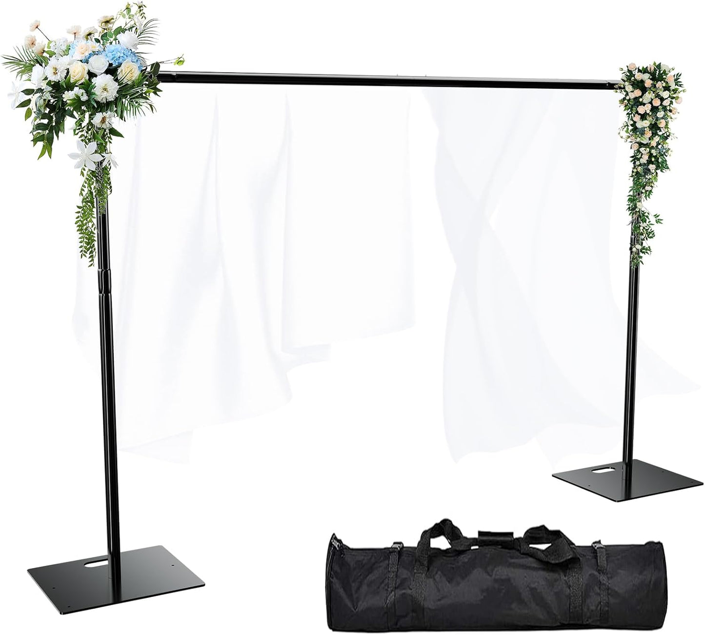 Pipe and Drape Backdrop Stand Kit Backdrop Stand For Parties 10x10 FT Adjustable Photo Backdrop Stand Heavy Duty Background Stand for Wedding Banquet Decorations Black