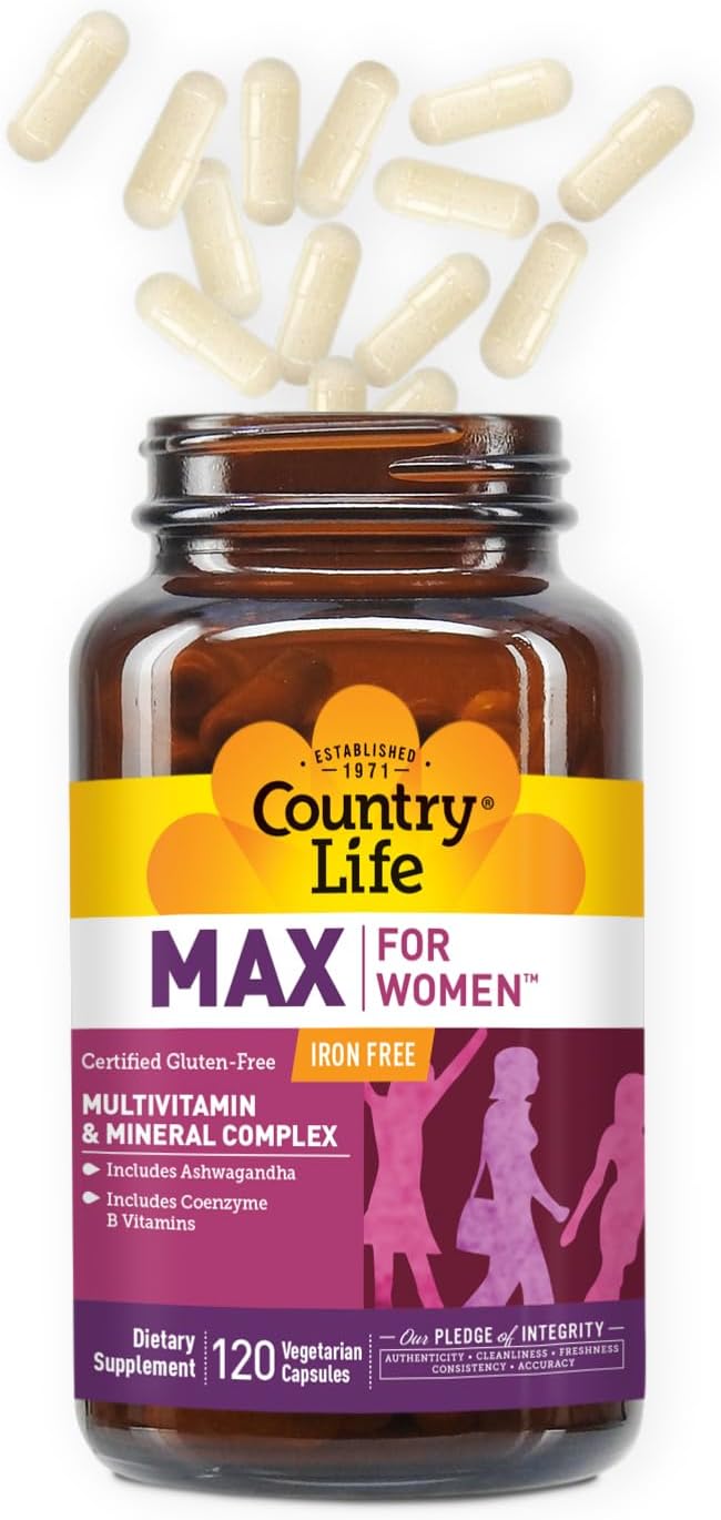 Country Life Max for Women - Multivitamin and Mineral Complex, Iron-free - 120 Vegan Capsules