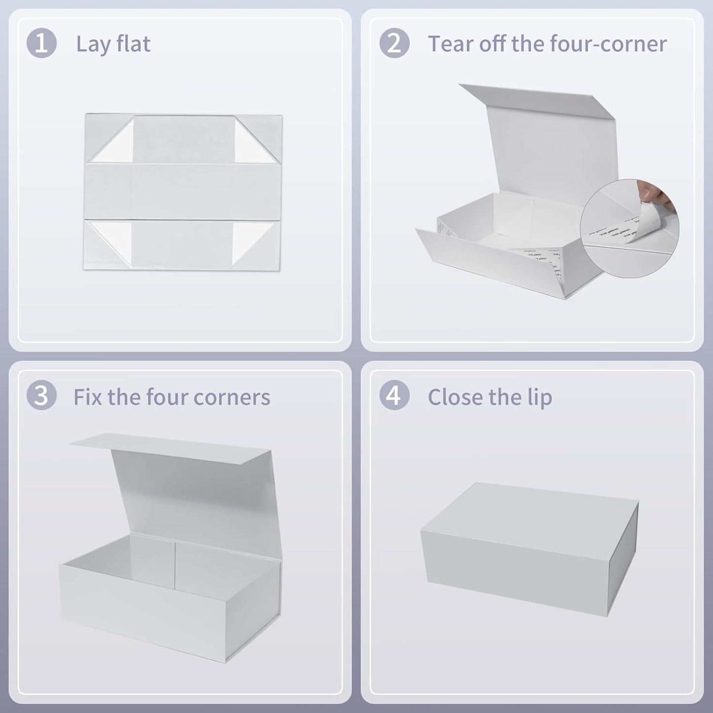 Large White Gift Box,13.75"x9"x4.5", Gift Boxes with Magnetic Lids for Presents Closure Gift Packing for Birthday,Christmas, Halloween,Wedding,Bridal Gifts,Mother's Day Gift Packging