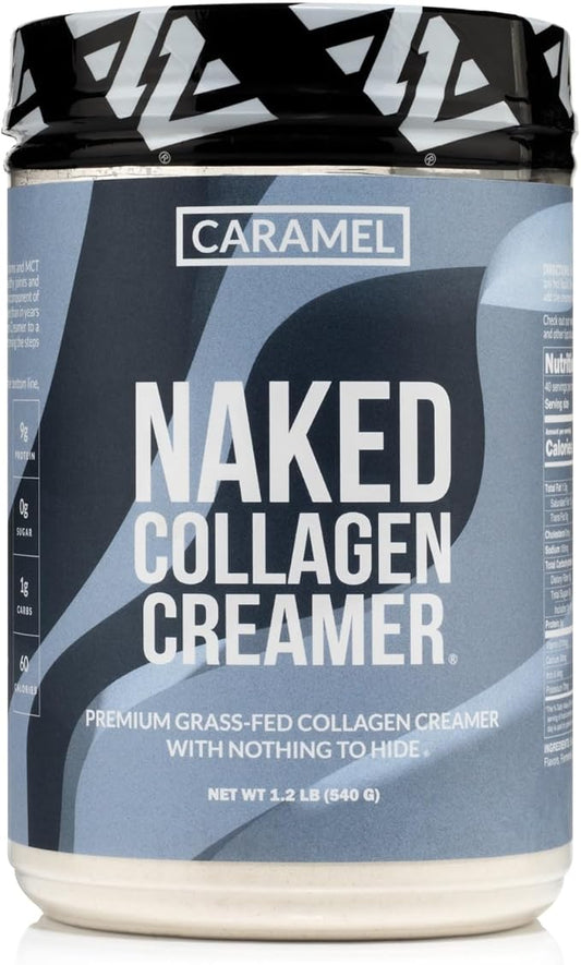 Naked Collagen Coffee Creamer - Caramel Collagen Creamer For Coffee - Dairy-Free, Gluten-Free, GMO-Free - Support Hair, Skin, and Nails - 40 Servings