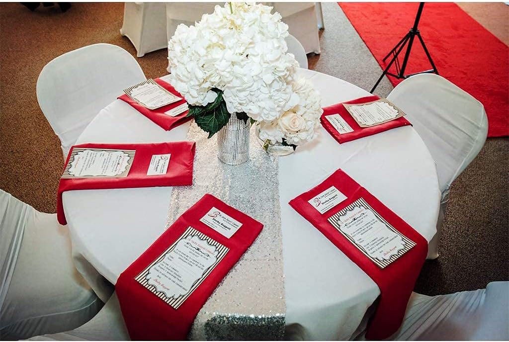 Eternal Beauty Silver Table Runner, 2PCS-12X72 Sequin Table Runner Decorations for Birthday Parties, Banquets, Graduations,Christmas