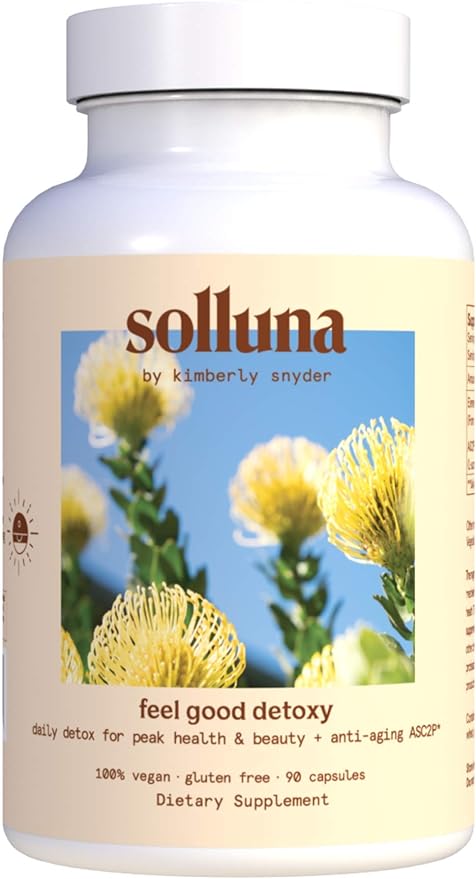 Solluna by Kimberly Snyder Oxygenated Magnesium Colon Cleanse with Asc2P — Gentle Detoxification and Bloating Relief — Fast Acting, Non-Laxative Detox for Digestive Health (90CT) Vegan & Non-GMO