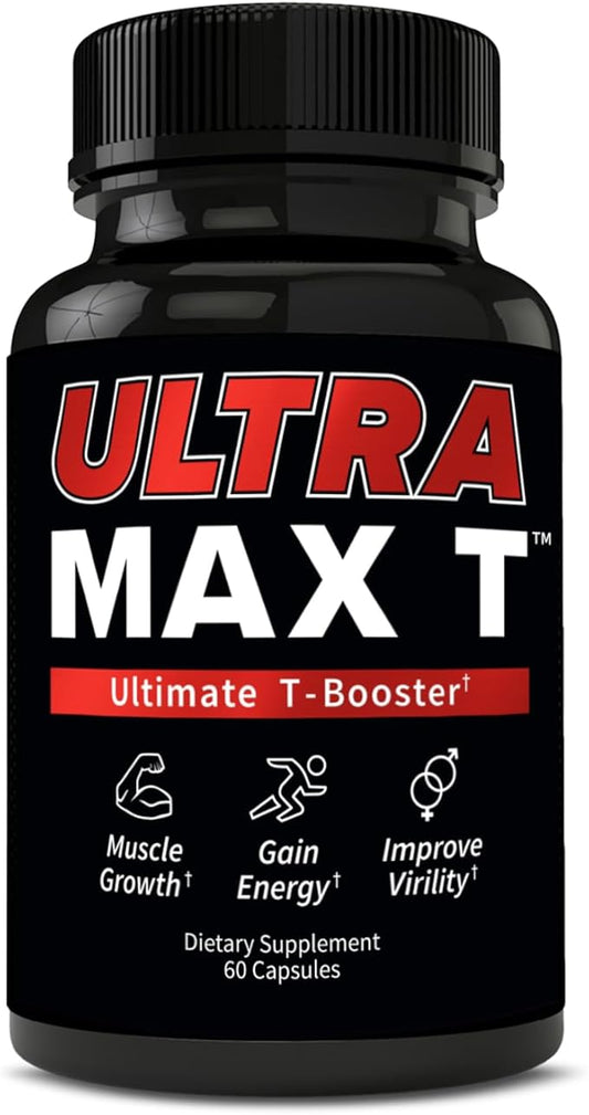 UltraMax T – Advanced Testosterone Support for Men & Women – Tongkat Ali 200:1, D-Aspartic Acid, Garcinia Cambogia, ForsLean® – 60 Capsules, 30-Day Supply