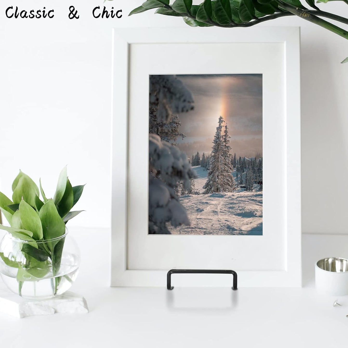 Decolore 4 Pack 6 Inch Black Picture Stands for Display Square Plate Holder Display Stand Frame Stand for Picture, Decorative Plate, Photo Easel and Artistic Work