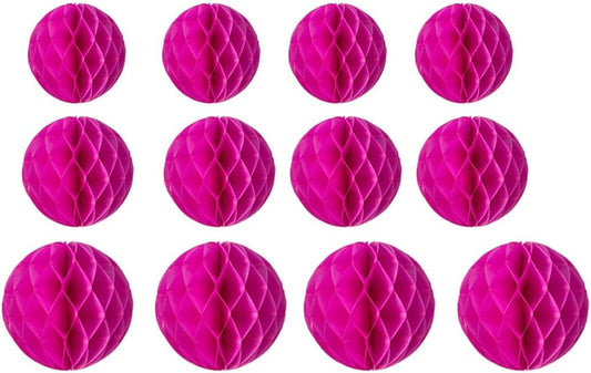 15pcs Honeycomb Balls Decorations 4'' 6'' 8'' Party Honeycomb Ball Flowers Tissue Pink Honeycomb Flower Ball Hanging Flower Balls for Baby Shower Birthday Wedding Nursery Decor(4'' 6'' 8'' Rose red)