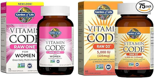 Garden of Life Vitamin Code Raw One Once Daily Multivitamin Capsules & Vitamin D