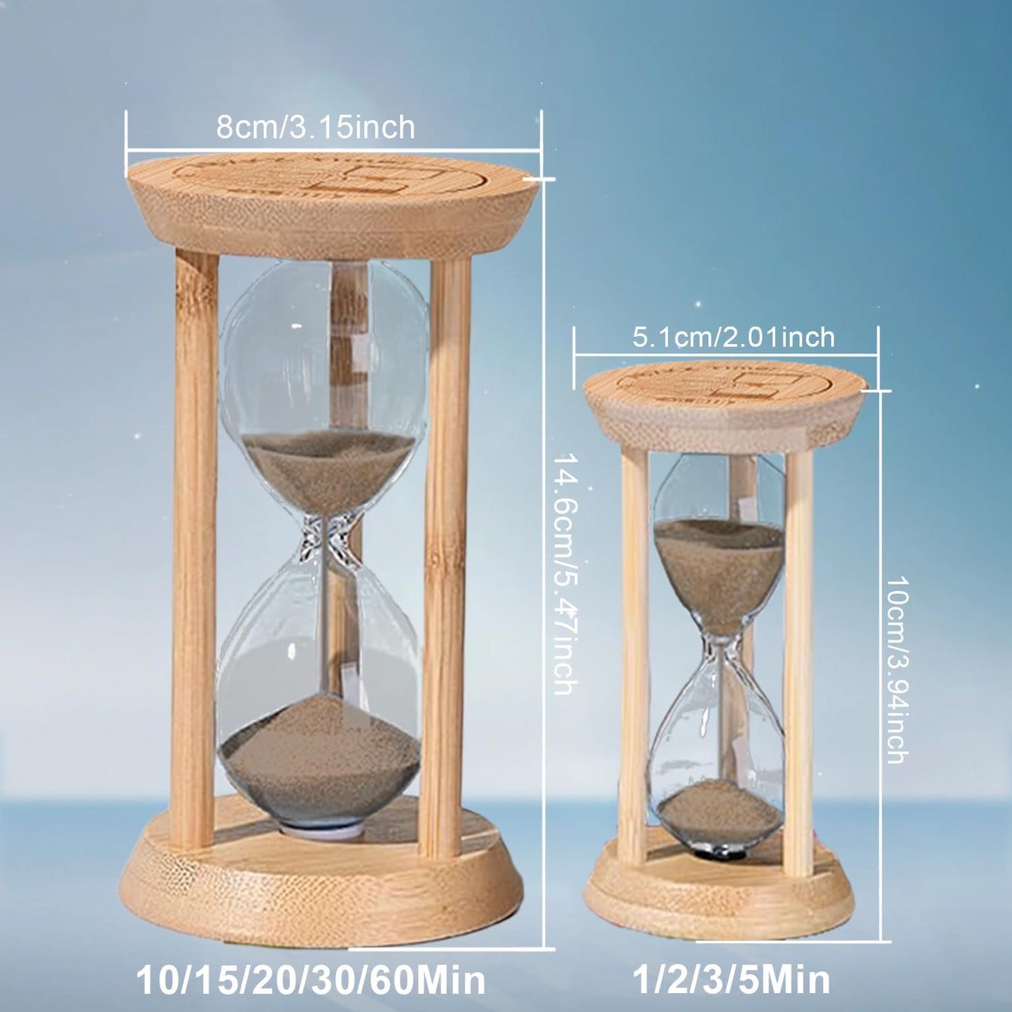 1 Minute Sand Timer,Mini Hourglass 1 Min,Small Wooden Frame Sandglass,Brown Sand Watch for Classroom,Baking,Game,Desk Decor
