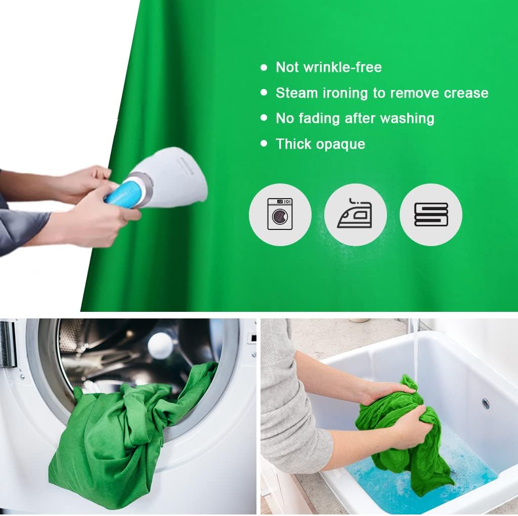 10X12ft Green Screen Backdrop for Photography, LCUIRC Chromakey Polyester Collapsible Greenscreen Background for Streaming, Photography, Zoom Meeting, Video Editing, Podcasting