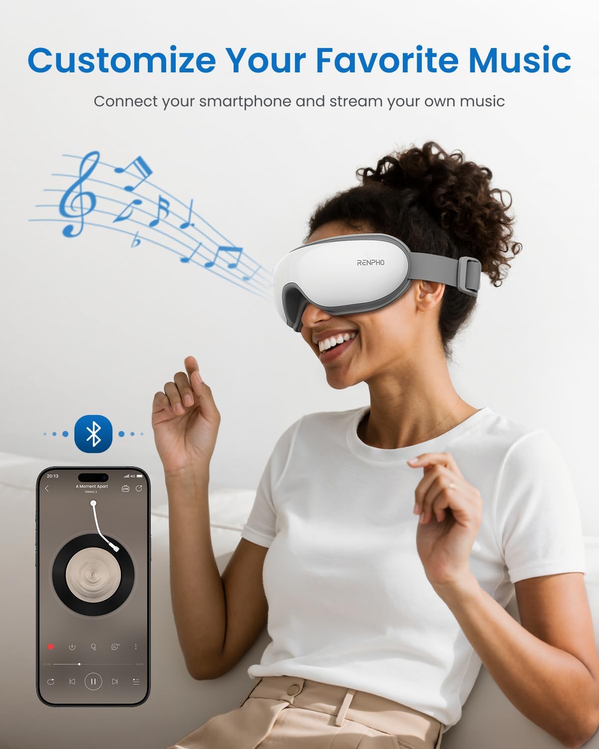 RENPHO Eyeris 1 Eye Massager with Heat, Eye Mask for Migraine, Smart Sleep Mask for Dry Eyes Relax, Reduce Strain Massage Equipment for Mom Dad Women Men Her Him