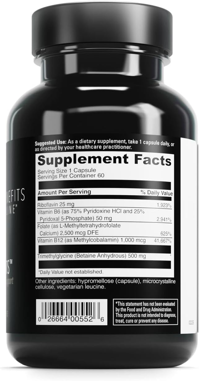 DAVINCI Labs Methyl Benefits - Dietary Supplement to Support Healthy Methylation, Detoxification and Energy Production* - with Vitamin B6, B12, Folate, and More - Gluten-Free - 60 Vegetarian Capsules